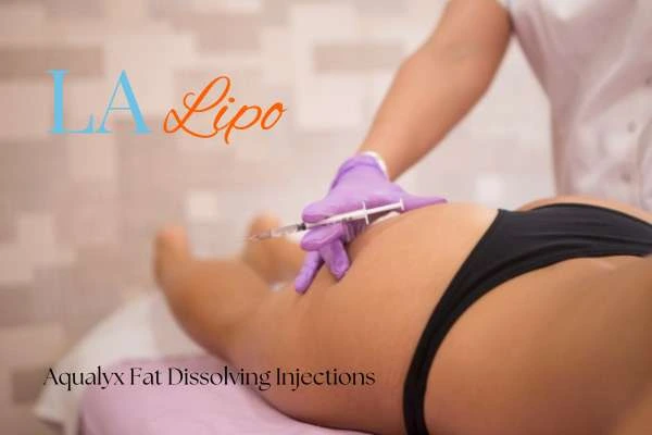 Woman having fat dissolving injections Greater London (Camden) on thighs
