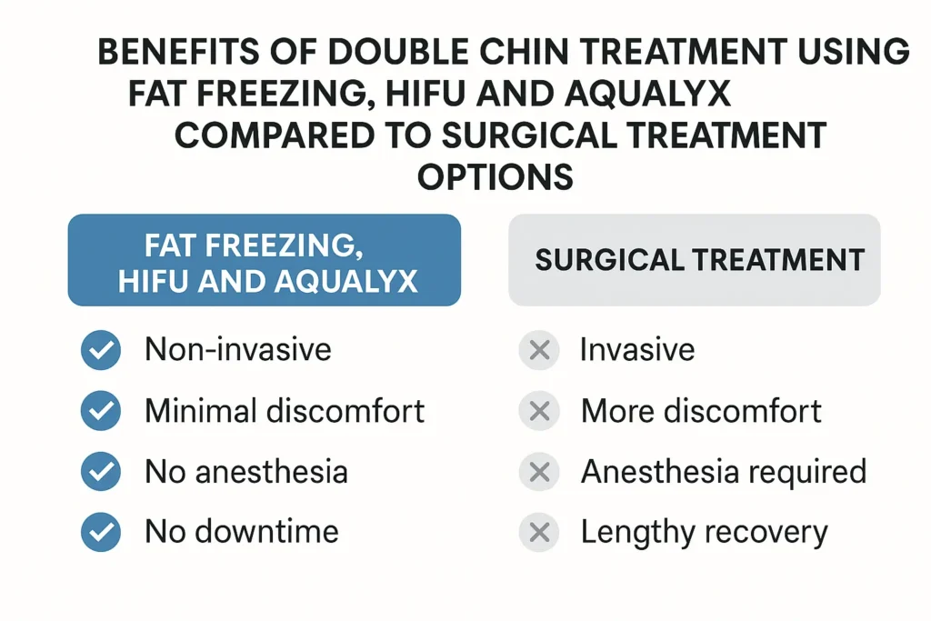 Graphic about the benefits of double chin treatment Greater London (Camden) - from LA LIPO