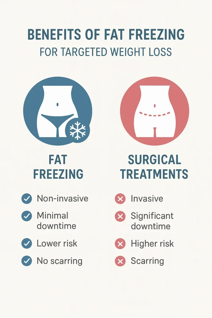 graphic showing the benefits of fat freezing Greater London (Camden)