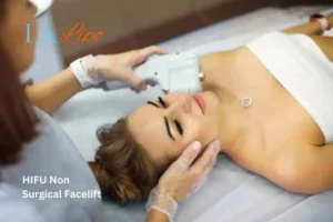Woman having Hi-Fu to reduce wrinkles Greater London (Camden).