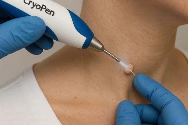 Person receiving Cryotherapy skin tag removal Greater London (Camden)