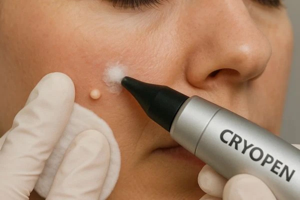 Woman receiving milia removal treatment Greater London (Camden)