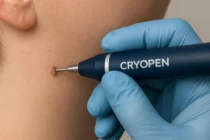 Person receiving skin tag removal Greater London (Camden)